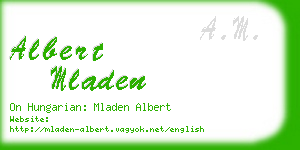 albert mladen business card